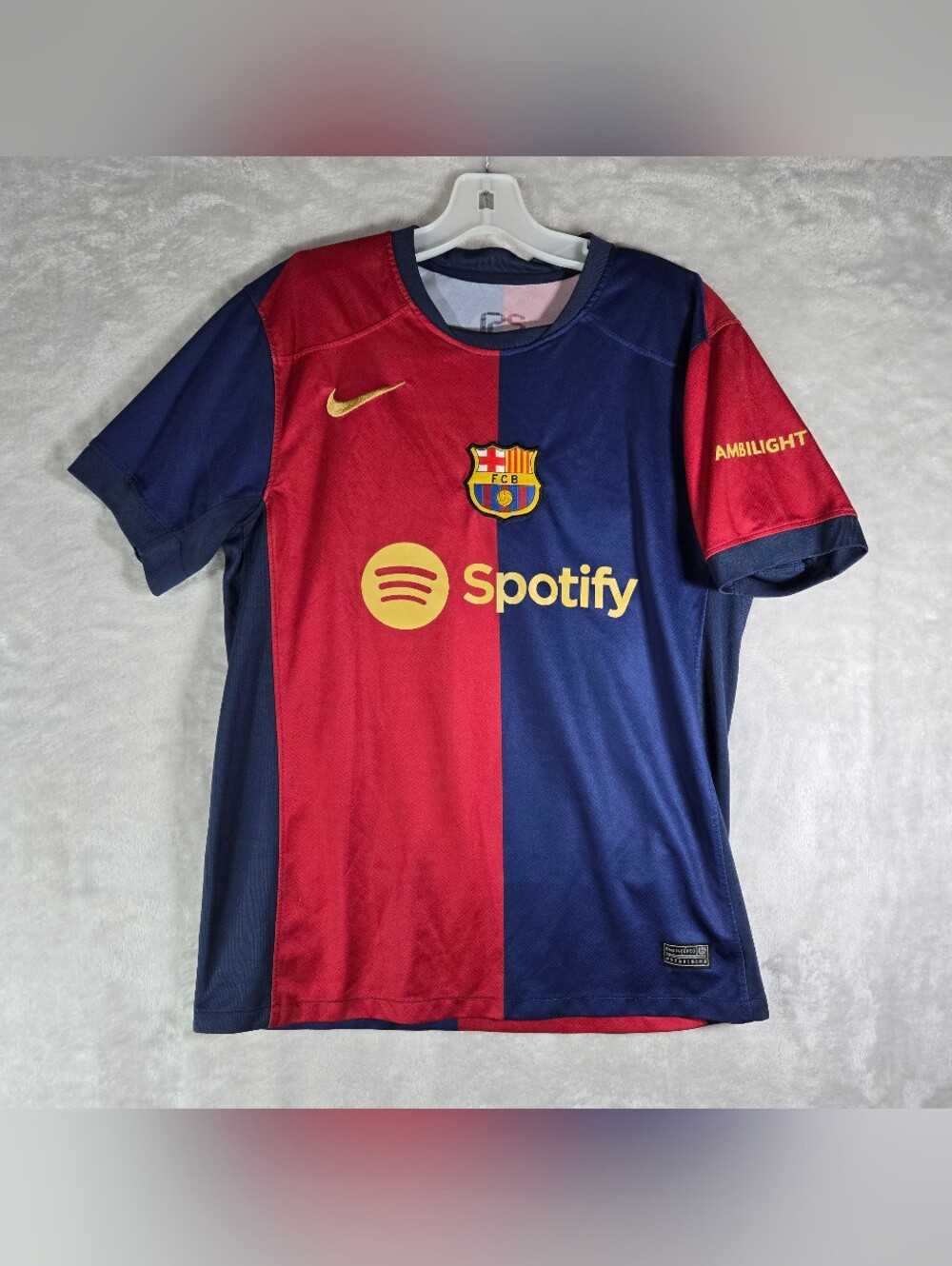 Nike FC Barcelona Lamine Yamal Soccer Jersey Mens Size Small S Blue Short Sleeve